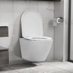 vidaXL tualetes pods, stiprināms pie sienas, balta keramika цена и информация | Унитазы | 220.lv
