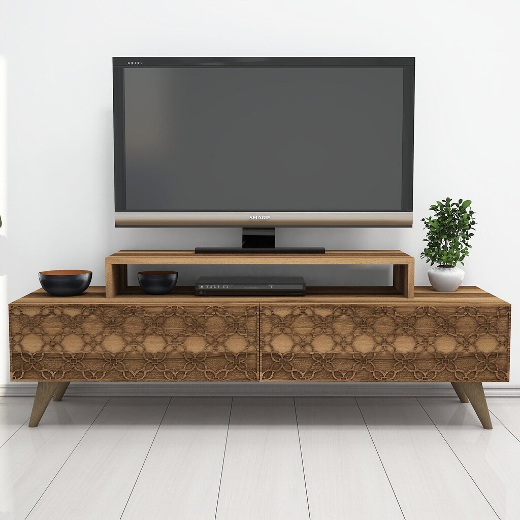 TV galdiņš Kalune Design 845, 140 cm, brūns cena un informācija | TV galdiņi | 220.lv