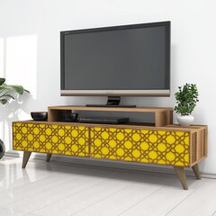 TV galdiņš Kalune Design 845, 140 cm, brūns/dzeltens cena un informācija | TV galdiņi | 220.lv