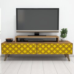 ТВ столик Kalune Design 845, 140 см, коричневый/желтый цена и информация | Тумбы под телевизор | 220.lv