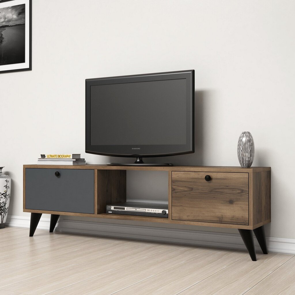 TV galdiņš Kalune Design 389, 138 cm, brūns/pelēks цена и информация | TV galdiņi | 220.lv