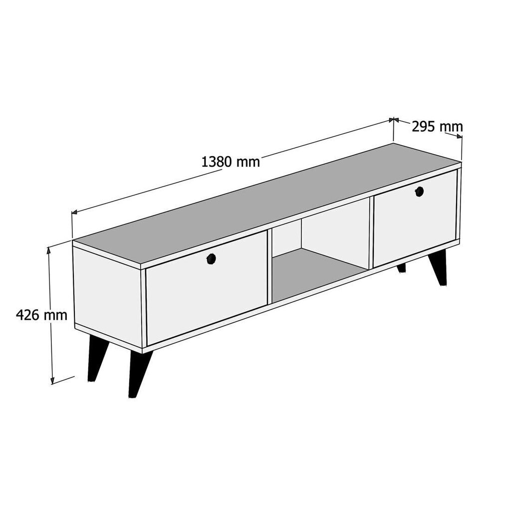 TV galdiņš Kalune Design 389, 138 cm, brūns/pelēks цена и информация | TV galdiņi | 220.lv