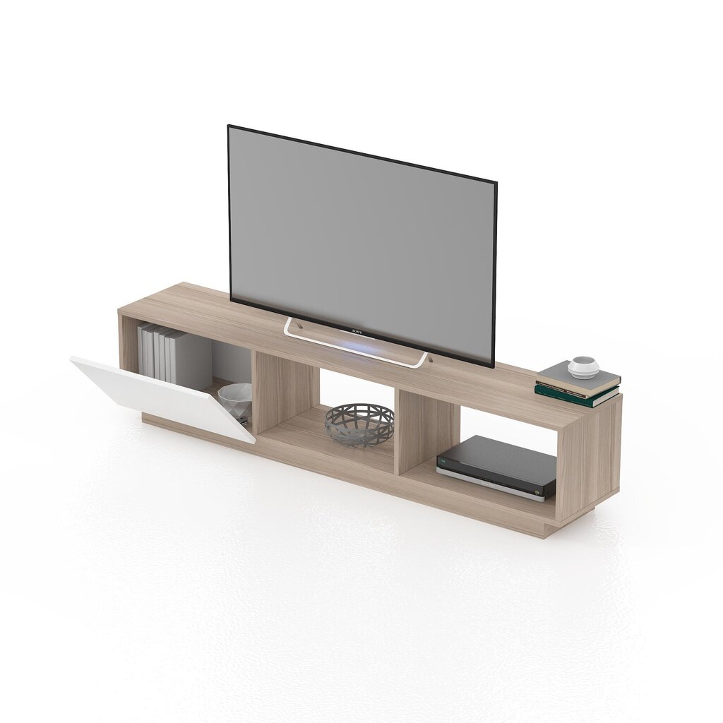 TV galdiņš Kalune Design 598(II), 180 cm, balts/smilškrāsas cena un informācija | TV galdiņi | 220.lv