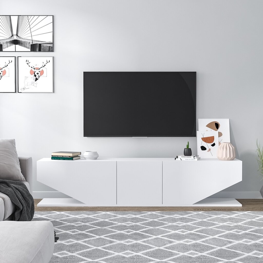 TV galdiņš Kalune Design 598(I), 180 cm, balts cena un informācija | TV galdiņi | 220.lv