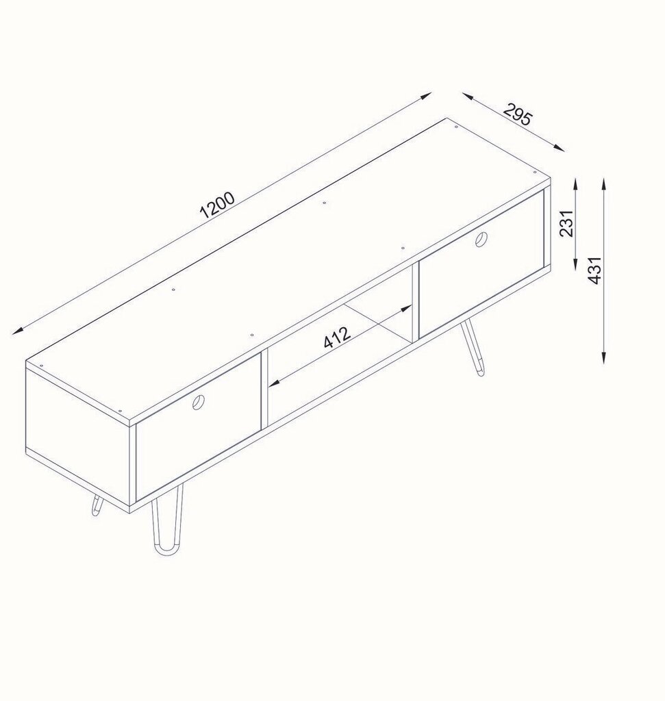 TV galdiņš Kalune Design 756 (II), 120 cm, balts cena un informācija | TV galdiņi | 220.lv