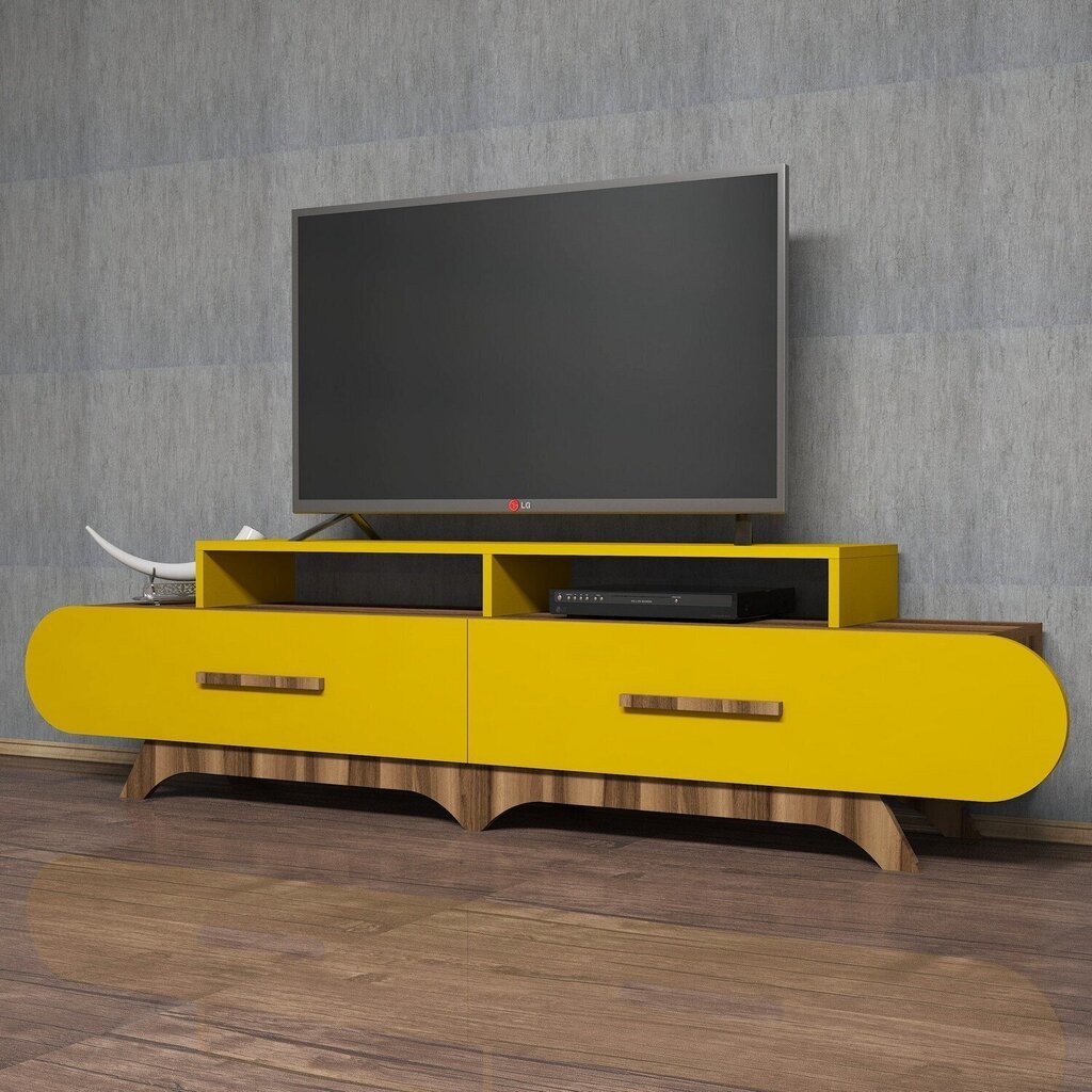 TV galdiņš Kalune Design 845, 205 cm, brūns/dzeltens cena un informācija | TV galdiņi | 220.lv