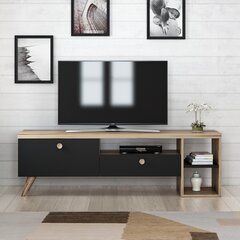 ТВ столик Kalune Design 382(III), 150 см, черный/коричневый цена и информация |  Тумбы под телевизор | 220.lv