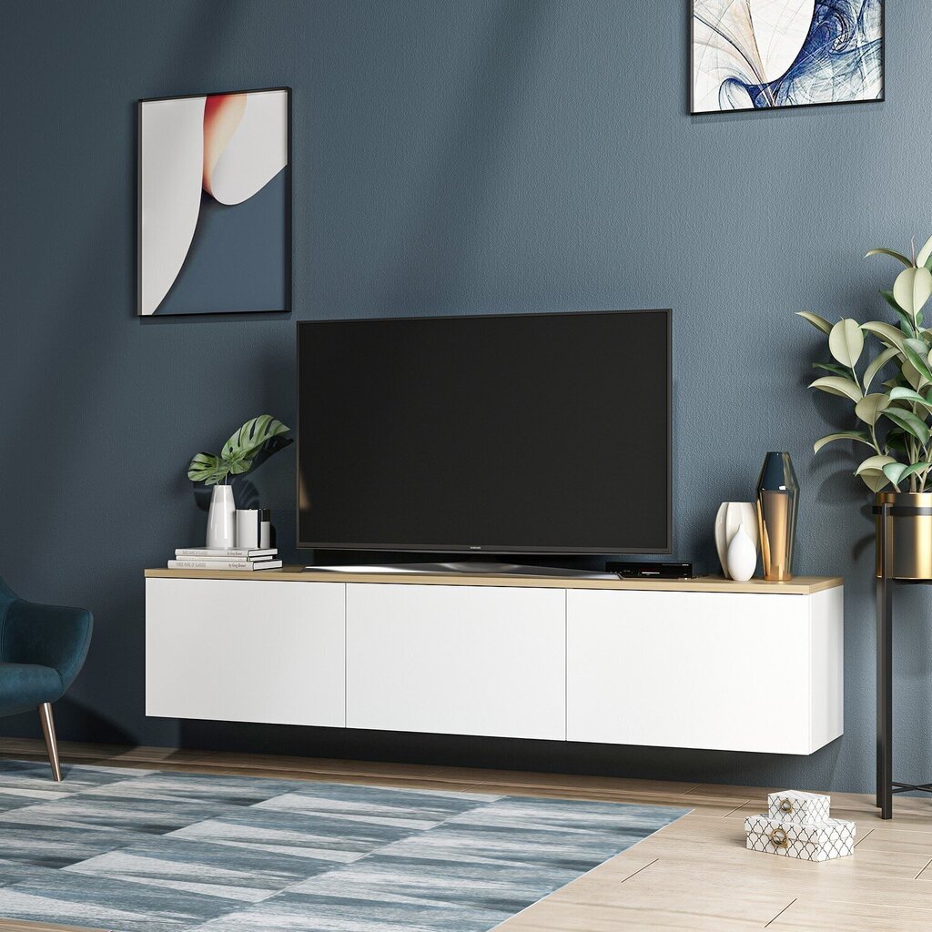 TV galdiņš Kalune Design 382(I), 160 cm, balts цена и информация | TV galdiņi | 220.lv