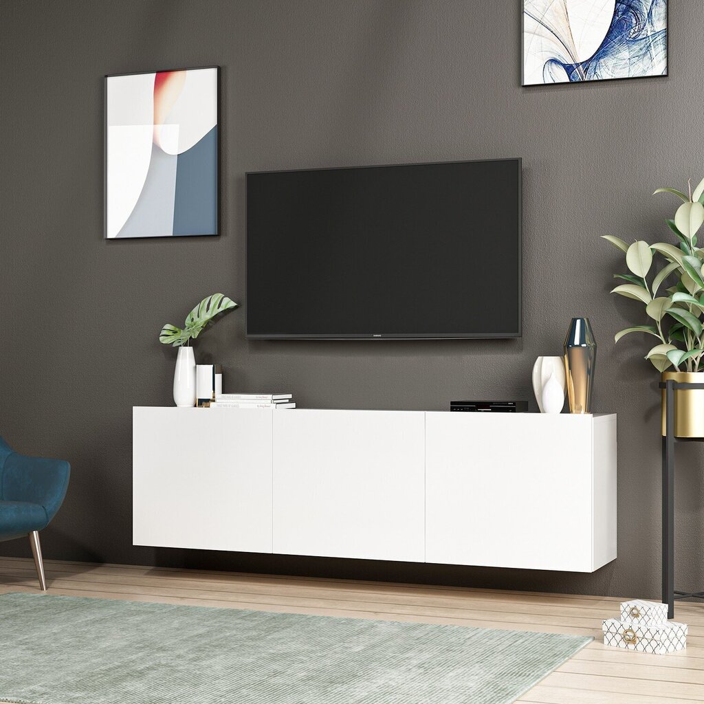 TV galdiņš Kalune Design 382(I), 150 cm, balts cena un informācija | TV galdiņi | 220.lv