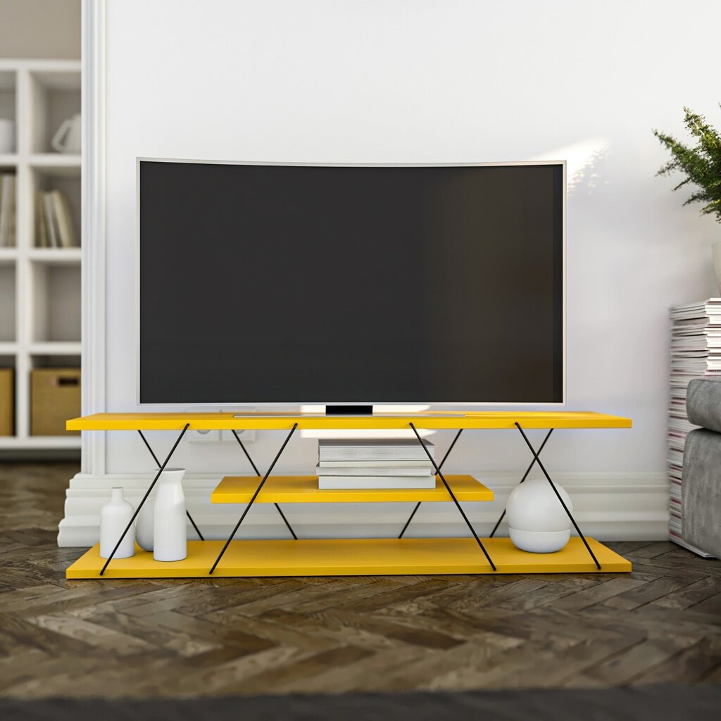 TV galdiņš Kalune Design 854, dzeltens cena un informācija | TV galdiņi | 220.lv