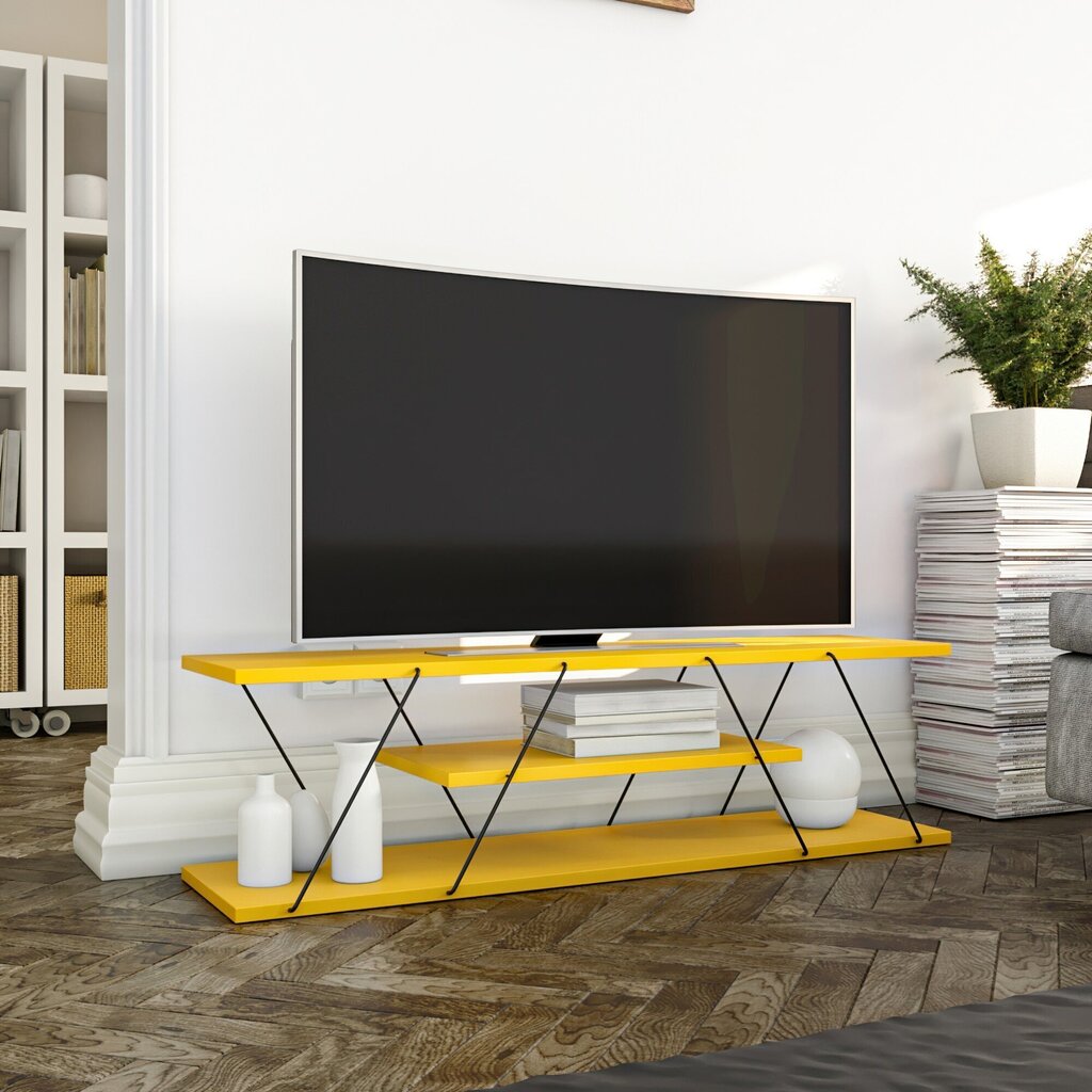 TV galdiņš Kalune Design 854, dzeltens cena un informācija | TV galdiņi | 220.lv