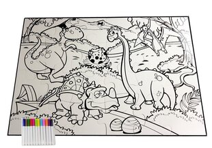 Puzle, krāsojamā Dinozauri, 24 d. cena un informācija | Attīstošās rotaļlietas | 220.lv