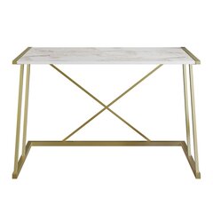 Письменный стол Kalune Design 541, белый/золотой цена и информация | Столы-консоли | 220.lv