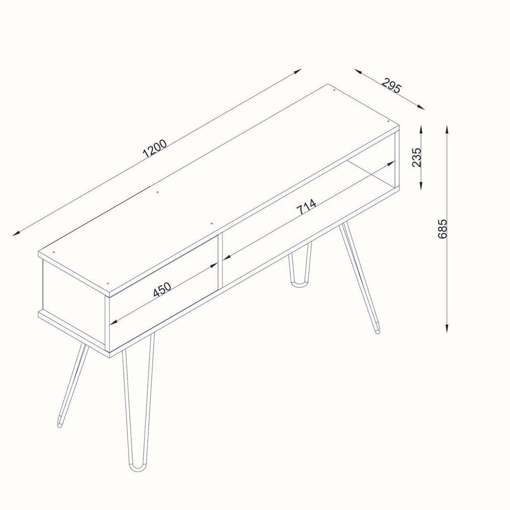 TV galdiņš Kalune Design 756(I), 120 cm, balts cena un informācija | TV galdiņi | 220.lv