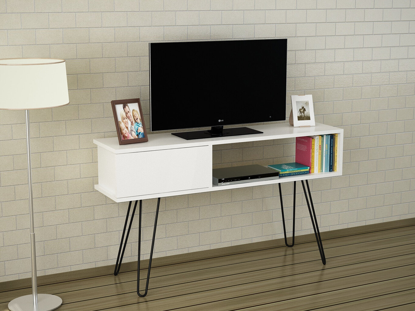 TV galdiņš Kalune Design 756(I), 120 cm, balts cena un informācija | TV galdiņi | 220.lv