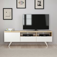 TV galdiņš Kalune Design 382(II), 150 cm, balts/smilškrāsas цена и информация | Тумбы под телевизор | 220.lv