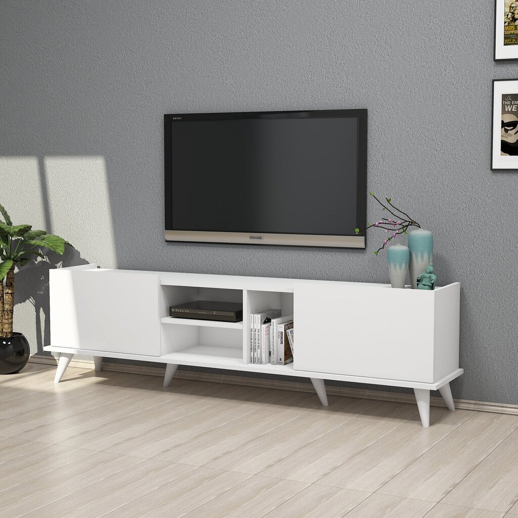 TV galdiņš Kalune Design 389, 180 cm, balts cena un informācija | TV galdiņi | 220.lv