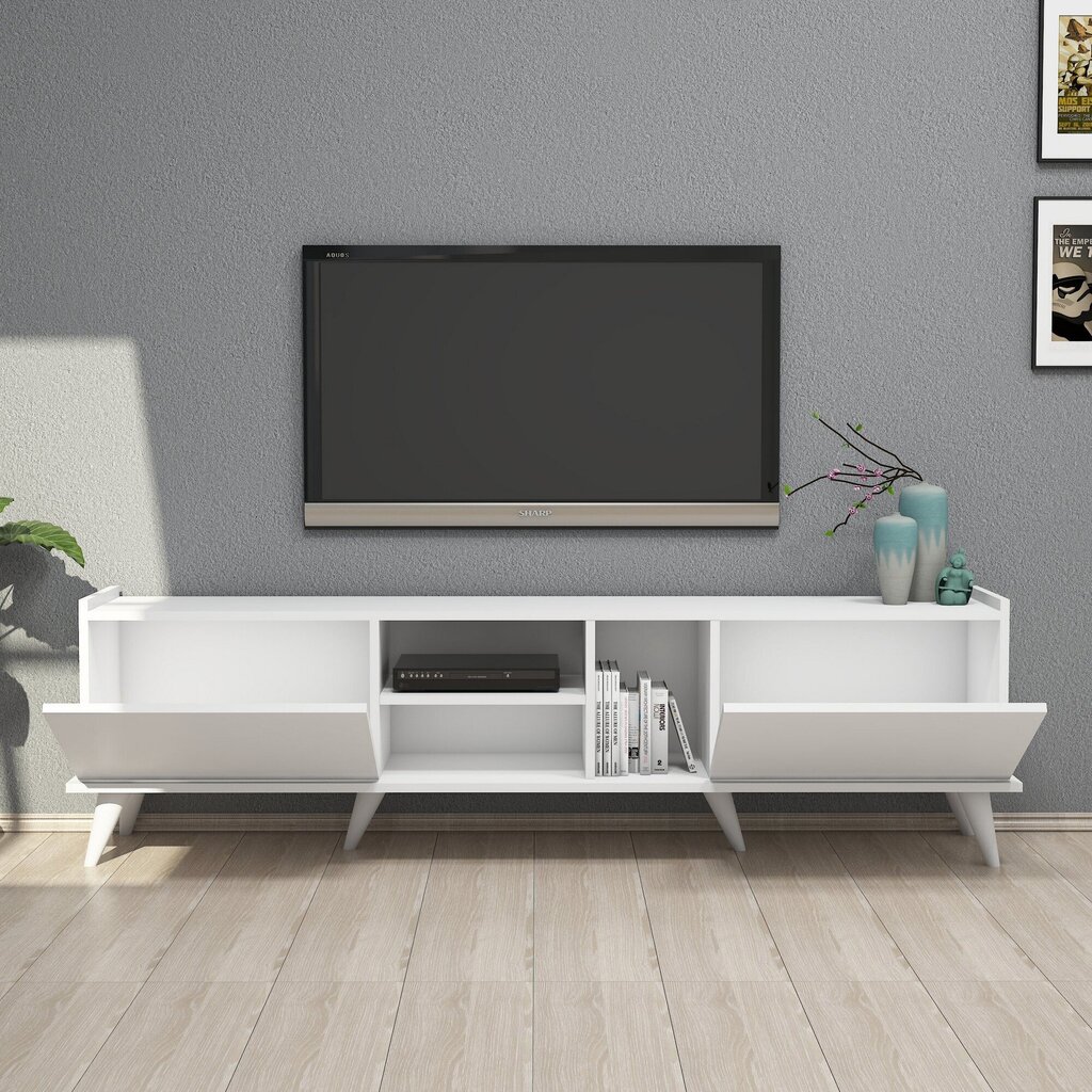 TV galdiņš Kalune Design 389, 180 cm, balts цена и информация | TV galdiņi | 220.lv