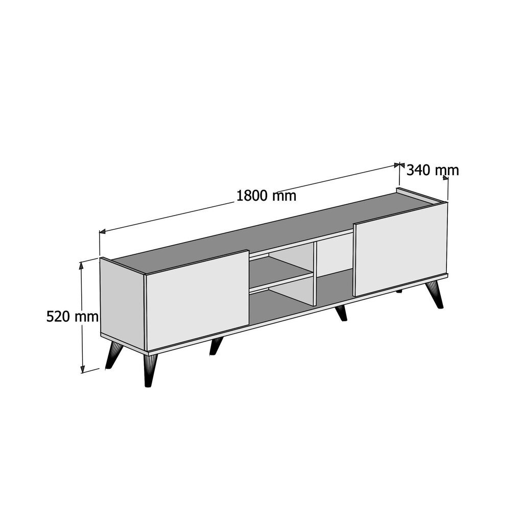 TV galdiņš Kalune Design 389, 180 cm, balts цена и информация | TV galdiņi | 220.lv