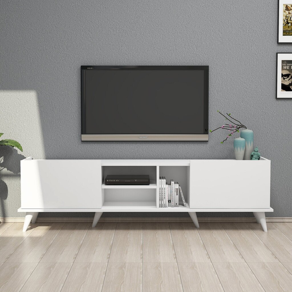 TV galdiņš Kalune Design 389, 180 cm, balts цена и информация | TV galdiņi | 220.lv