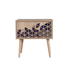 Ночной столик Kalune Design 869, 61 см, дуб/темно-синий цена и информация | Прикроватные тумбочки | 220.lv
