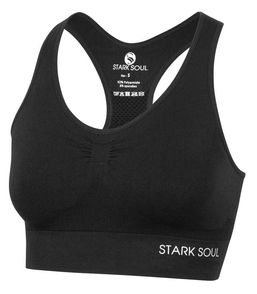Sporta krūšturis sievietēm Stark Soul® seamless microfiber sport bustier, melns cena un informācija | Sporta apģērbs sievietēm | 220.lv