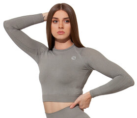 Спортивная футболка для женщин Stark Soul® women longsleeve sport crop top, серый цена и информация | Спортивная одежда для женщин | 220.lv