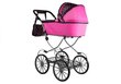 Retro stila leļļu rati, rozā ar melnu цена и информация | Rotaļlietas meitenēm | 220.lv