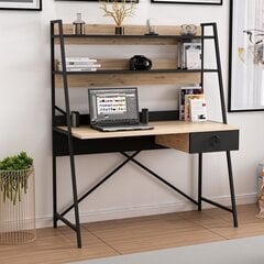 Письменный стол Kalune Design 570 (I), черный/светло-коричневый цена и информация | Компьютерные, письменные столы | 220.lv