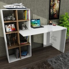 Письменный стол Kalune Design 731, 123,6 см, белый/коричневый цена и информация | Компьютерные, письменные столы | 220.lv