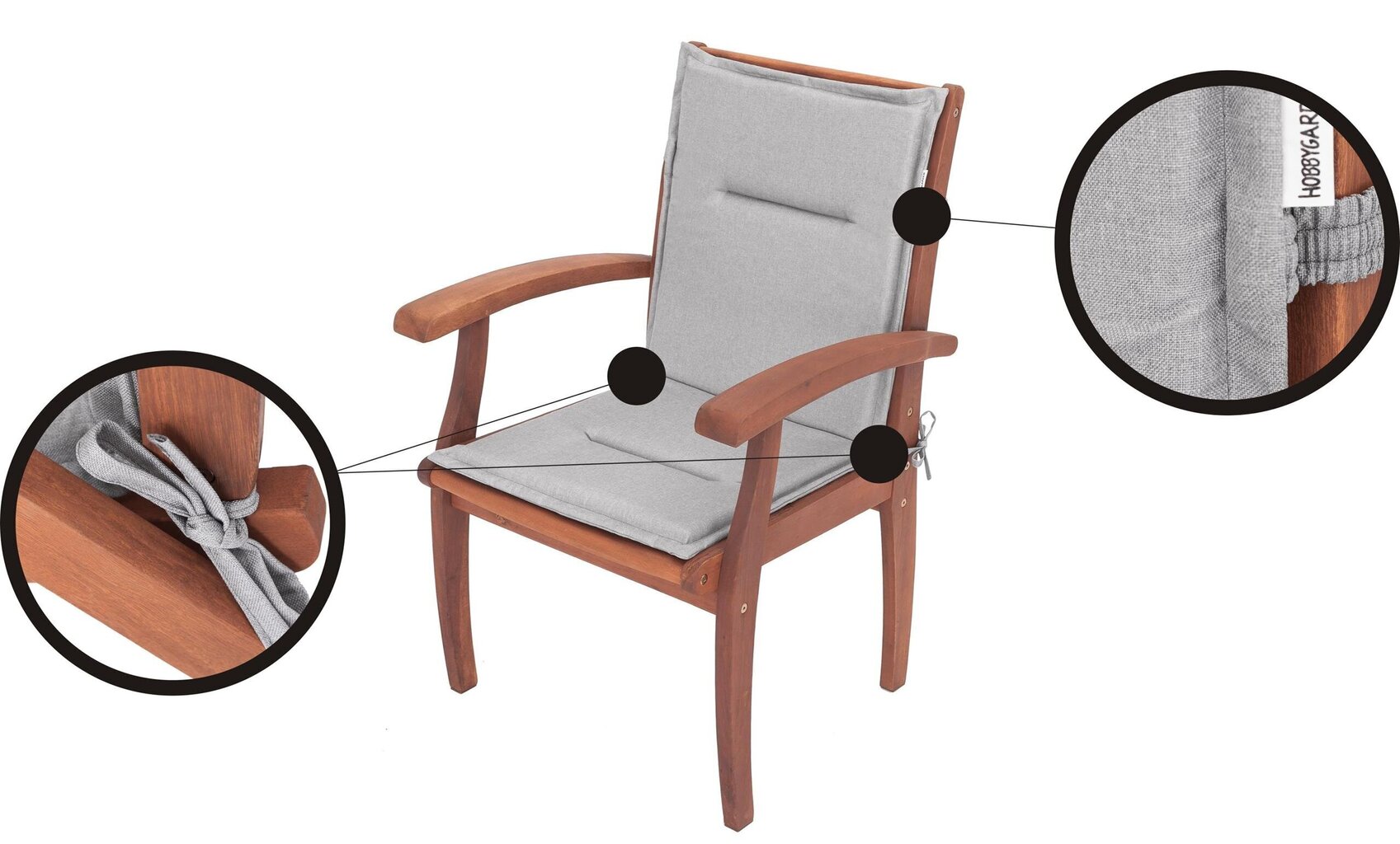 Spilvens krēslam Hobbygarden Miami, gaiši pelēks cena un informācija | Krēslu paliktņi | 220.lv