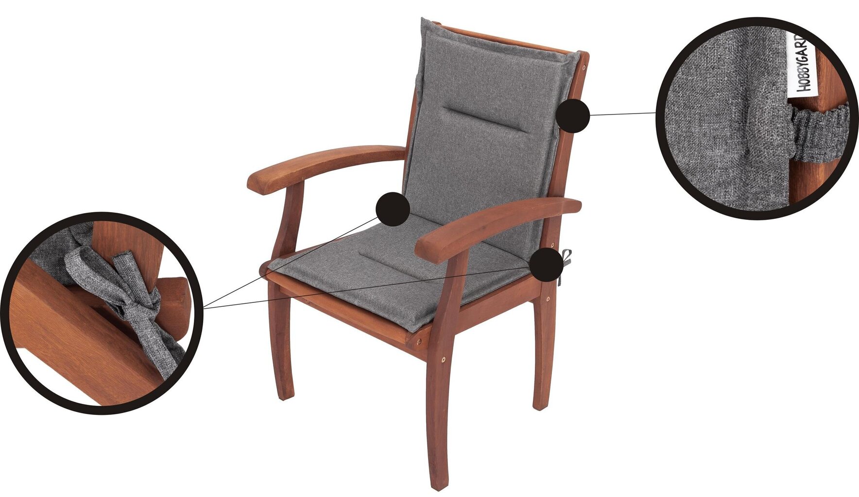 Spilvens krēslam Hobbygarden Miami, pelēks cena un informācija | Krēslu paliktņi | 220.lv