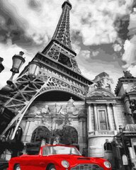 Izkrāso pa numuriem gleznošanas komplekts 40x50cm Parīzes sarkanā krāsa cena un informācija | Gleznas pēc numuriem | 220.lv