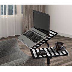 Datoru galds Kalune Design 863 (II) klēpjdatoram, melns/balts cena un informācija | Datorgaldi, rakstāmgaldi, biroja galdi | 220.lv