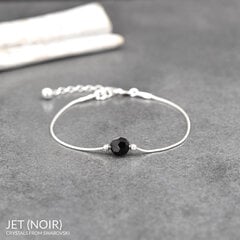 Серебряный браслет Faceted Bead, Jet цена и информация | Браслеты | 220.lv