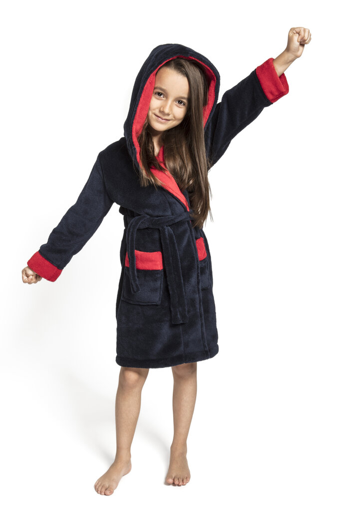 Bērnu halāts ENVIE Delfino tumši zilā, sarkanā krāsā cena un informācija | Zēnu pidžamas, halāti | 220.lv