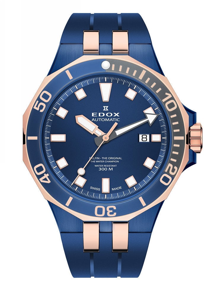 Vīriešu pulkstenis Edox Delfin Diver Automatic 80110, 357BURCA BUIR цена и информация | Vīriešu pulksteņi | 220.lv