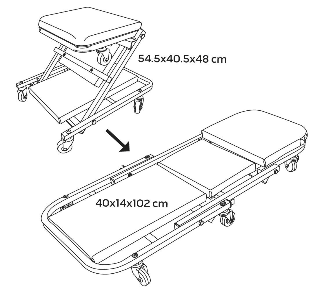 Saliekamais krēsls/gulta darbnīcai 2 vienā NEO cena un informācija | Rokas instrumenti | 220.lv