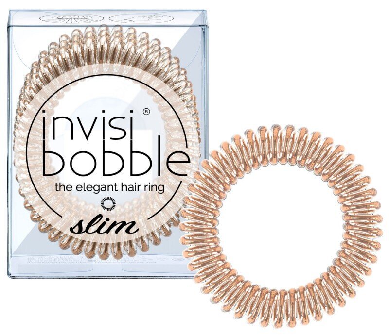 Matu lentes Invisibobble Slim, Bronze Me Pretty, 3 gab. цена и информация | Matu aksesuāri | 220.lv