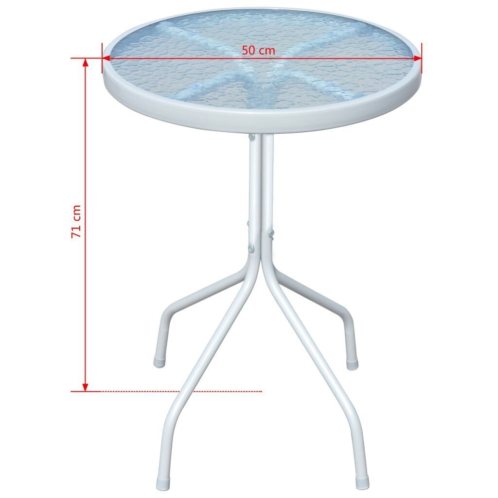 vidaXL bistro galds, 50x71 cm, pelēks tērauds cena un informācija | Dārza galdi | 220.lv