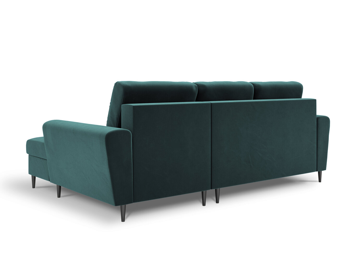 Stūra dīvāns Micadoni Home Moghan 4S-V, zaļš/melns cena un informācija | Stūra dīvāni | 220.lv