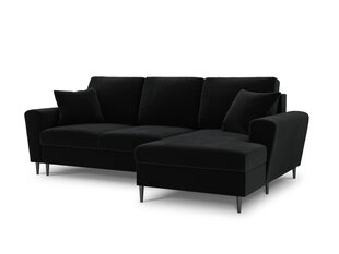 Stūra dīvāns Micadoni Home Moghan 4S-V, melns cena un informācija | Stūra dīvāni | 220.lv