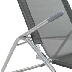 vidaXL saliekami sauļošanās krēsli, 2 gab., antracītpelēks tekstilēns cena un informācija | Sauļošanās krēsli | 220.lv