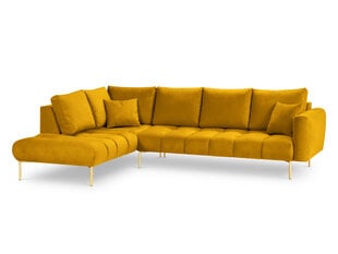 Stūra dīvāns Micadoni Home Malvin 5S-V, dzeltens cena un informācija | Stūra dīvāni | 220.lv