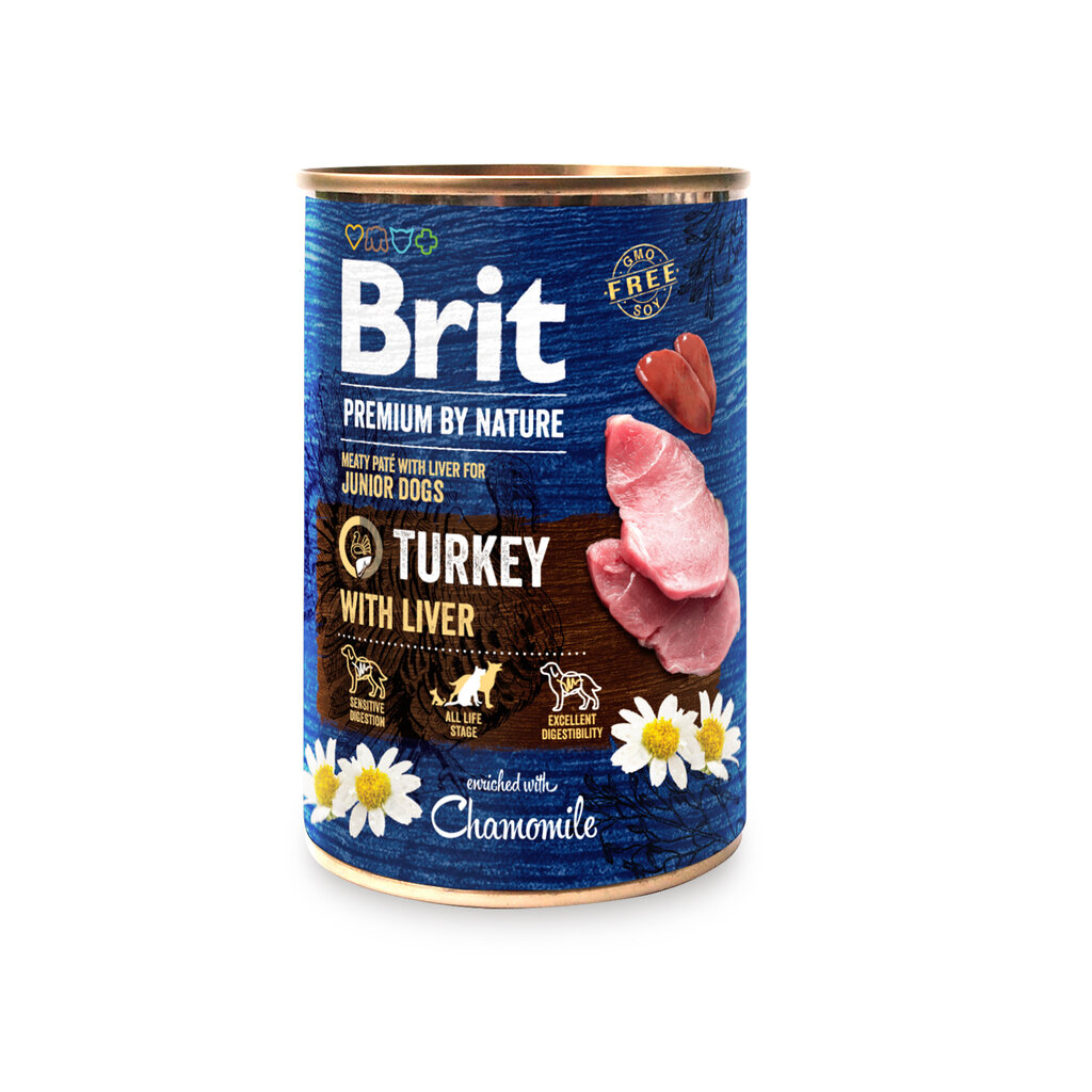 Brit Premium by Nature Turkey with Liver konservi suņiem 400g цена и информация | Konservi suņiem | 220.lv