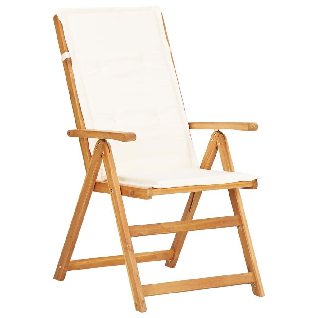 vidaXL atgāžami dārza krēsli, 2 gab., brūns akācijas masīvkoks cena un informācija | Dārza krēsli | 220.lv