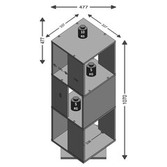 Поворотный шкафчик FMD, 34x34x108 см цена и информация | Шкафчики в гостиную | 220.lv