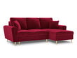 Stūra dīvāns Micadoni Home Moghan 4S-V, sarkans cena un informācija | Stūra dīvāni | 220.lv