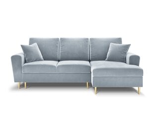 Stūra dīvāns Micadoni Home Moghan 4S-V, gaiši zils cena un informācija | Stūra dīvāni | 220.lv