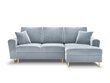 Stūra dīvāns Micadoni Home Moghan 4S-V, gaiši zils цена и информация | Stūra dīvāni | 220.lv